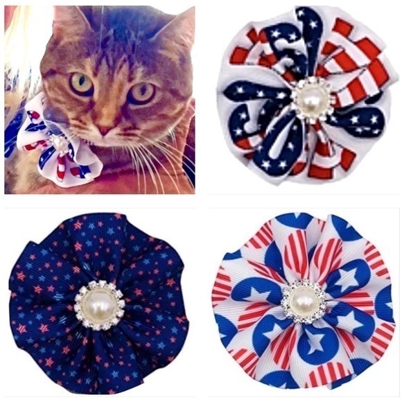 5 for $25! Sparkle / Sequin / Pearl Dog/Cat Collar Embellishment, Bow, F… - Picture 1 of 7